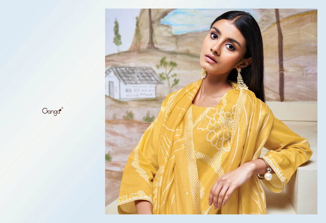 Hiba By Ganga Embroidery Premium Cotton Dress Material Wholesale Shop In Surat